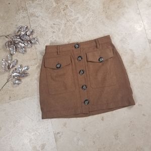 Favlux Small Tan button up Skirt
